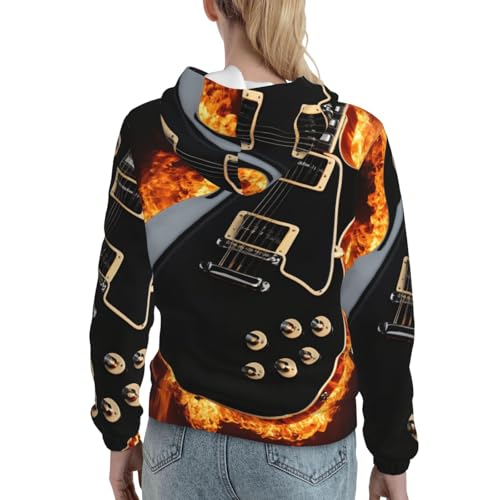 Sweat à capuche imprimé guitare électrique idéal pour vos sorties décontractées