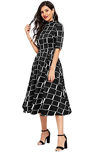 ILLI LONDON Women's A-LINE Maxi Dress (Small, Black-1)