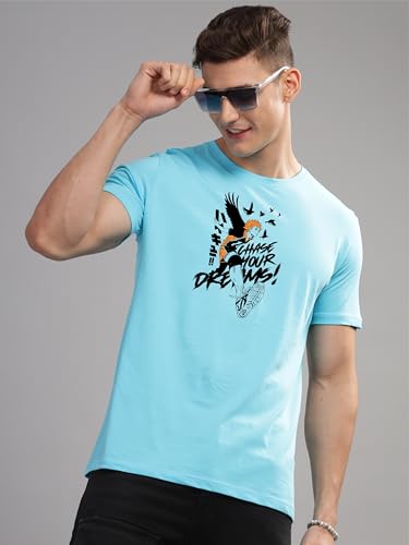 Image of ADRO Men's Cotton Comfort Fit Anime T Shirt - Premium Printed Haikyuu Tshirt - Perfect for Haikyuu Fans Print and Comfortable Fit T-Shirt