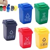LKJAUOZ 5 Pièces Mini Poubelle, Poubelle Enfant, Mini Poubelle Modèle, Miniature Éducatif Précoce, Micro Paysage DIY, Jouets Miniatures pour Enfants et Tout Petits