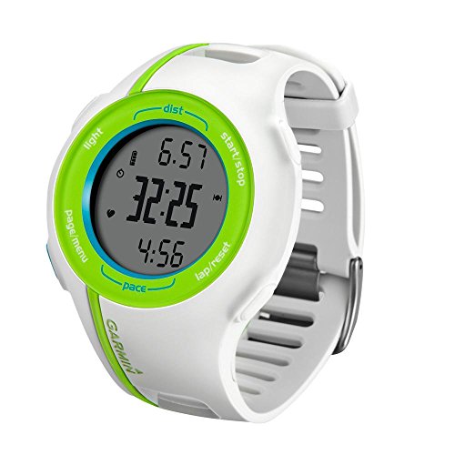 Garmin Forerunner 210 HRM - Reloj GPS con monitor de ritmo cardíaco, color blanco, verde y azul