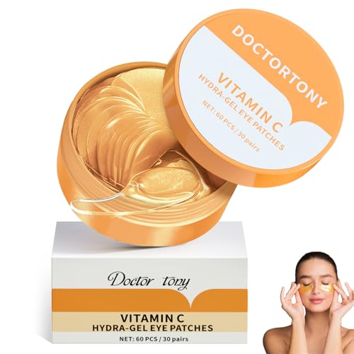 60 Pezzi Maschera Occhi di,Patch Occhi Per Rimuovi Borse e Puffiness, patch di vitamina C sotto gli occhi, Maschera Occhiaie Donna Uomo, Collagene Maschera Occhi Eye Mask, per la cura degli occhi