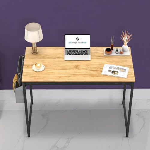 Image of Plantex Computer Desk /Study /Writing Table for Home and Office /Desk for Students /Table Gaming /Side Storage Bag and Hook /Multipurpose Table - Pack of 1 (Walnut Brown, 32 Inch)