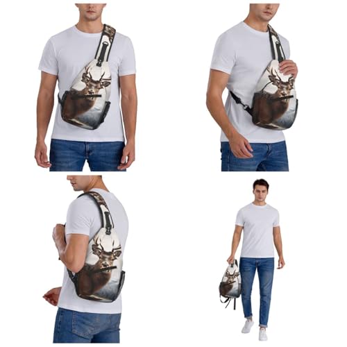 Bolso cruzado deportivo negro para hombres y mujeres miniatura 7