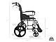 WELLCORE Faltbarer Transfer-Rollstuhl, Stahlrahmen, leicht und kompakt, solide Räder, Handgriffbremsen, klappbare Rückenlehne, Sitzbreite 46 cm, bis zu 100 kg