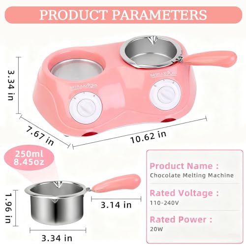 Máquina para derretir chocolate rosa de doble olla eléctrica miniatura 2