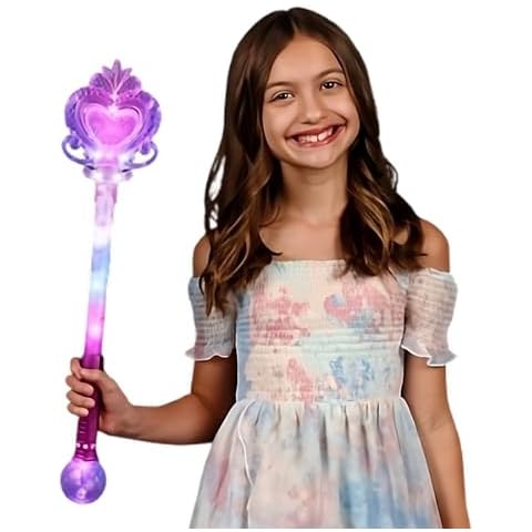 Blinkee Light Up Huge Heart Prism Scepter Wand with Crystal Ball for Festivals, Birthdays, and Costume Parties Cover