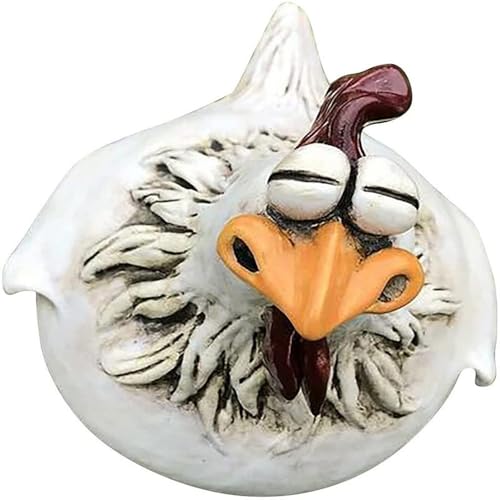 jiejack Piquet de jardin en forme de poule EKO - En résine synthétique - Tabouret de clôture - Décoration de jardin avec expression amusante - Poule - Poule - Siège latéral - Intérieur (A)