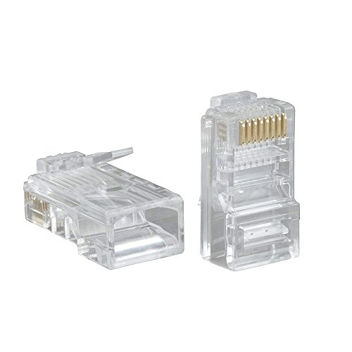 Cmple - Cat5e Connectors RJ45 Modular Pugs Crimp for Solid and Standard Network Ethernet Cable 8P8C LAN - 100 Pack