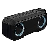 E-SHIDAI Portable Speaker, Bluetooth Dual Speaker Music Player That can Play in Water, Ultra Strong Sound Quality, RGB Light and Shadow Speaker, Battery Life of 12 Hours (Black)