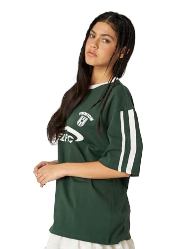 Aelfric Eden Graphic Tees Y2k Women Oversized T Shirts Striped Patchwork Crewneck Unisex Streetwear Tops