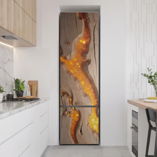 Vinilo para Nevera 60x205 cm Madera y Resina Adhesivo Impermeable 3