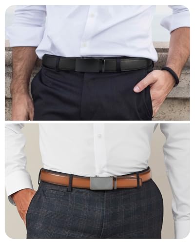 Image of CHAOREN Leather Ratchet Belt Men 2 Pack - Customizable Fit, Effortless Style (35mm)