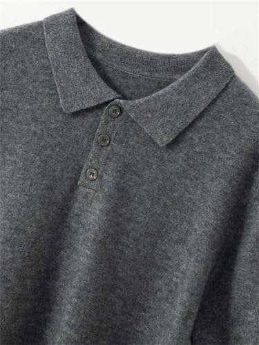 Men's 100 Percent Cashmere Short Sleeve Pullover Sweater Spring Summer Comfort Soft Business Knit Polo T-Shirt4