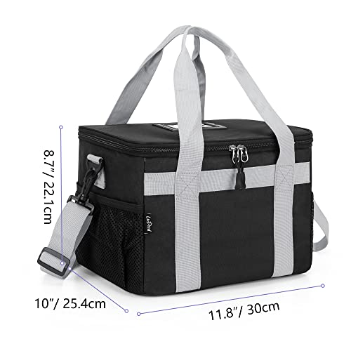 Lodrid Reusable 6 Cups Drink Carrier For Delivery With Bottom Padded Pad, Cup Holder Bag With Removable Dividers, Portable Drink Tote Bag With Shoulder Strap For Take Out, Outdoors, Travel, Black #TOP5