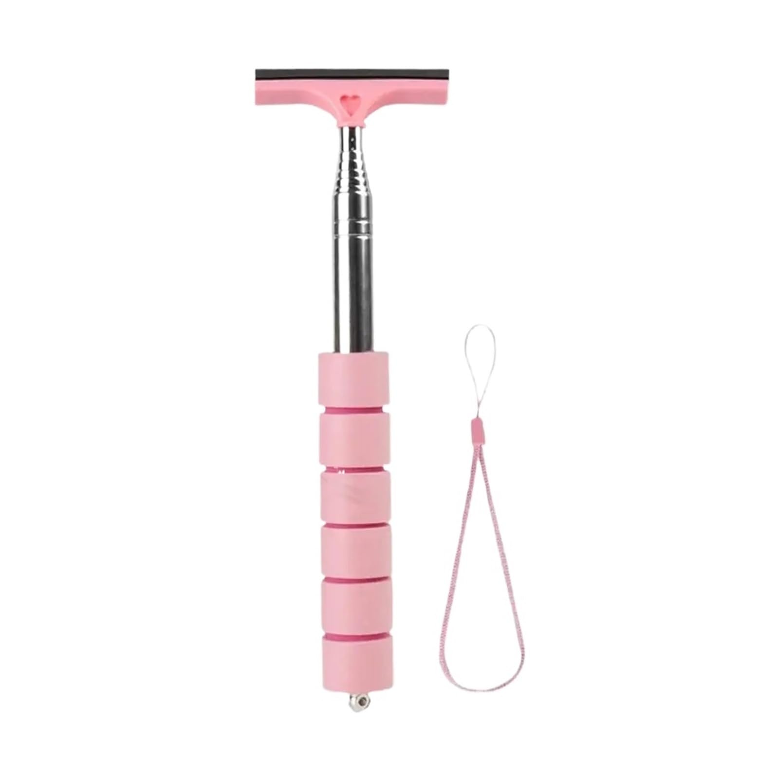 Car rearview mirror wipers Portable Rainy Glass Window Cleaning Tool Wiper Extendable Handle(Pink)