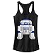 STAR WARS Junior's Cute Cartoon R2-D2 Racerback Tank Top - Black - Small