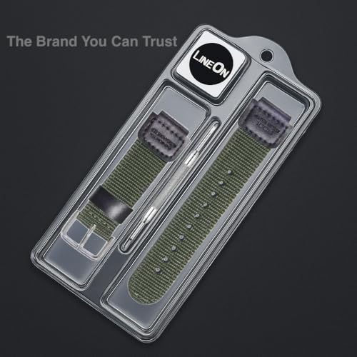Image of Lineon 18mm Nylon & Leather Nato Style Watch Strap Cut Pattern Specially Compatible With CASI0 Royale AE-1200WH AE 1200 WH with Tool & Pins