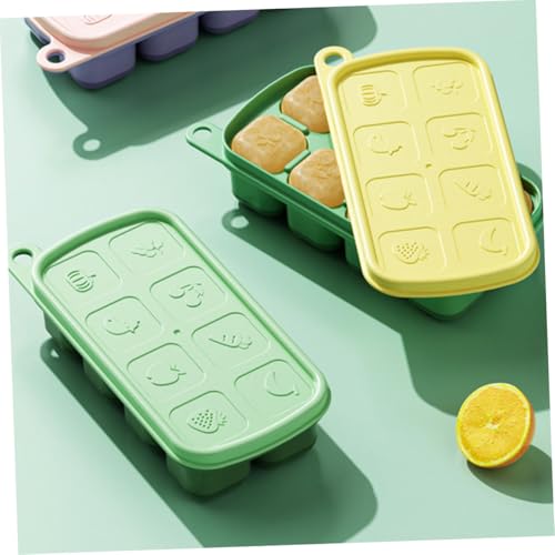 Bandejas para cubos de hielo pequeñas con tapa 3 piezas miniatura 5