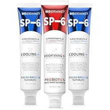 MSDRWIKEY Toothpaste Set 2-Pack SP-6 Cooling Fresh Breath Toothpaste + 1 SP-6 Whitening Tube, Fluoride-Free, Gentle Daily Oral Care for Whitening and Freshness