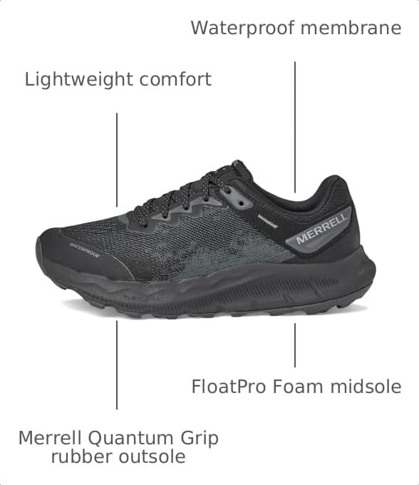 Merrell Women's Antora 4 Wp Sneaker, Black/Graphite, 8.5 - image 3