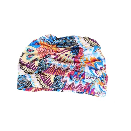 Milisten 2 Piezas Gorro de Natación para Mujer con Diseño de Pavo Real Accesorios de Natación Elásticos Protección para Oídos para Piscina y Playa