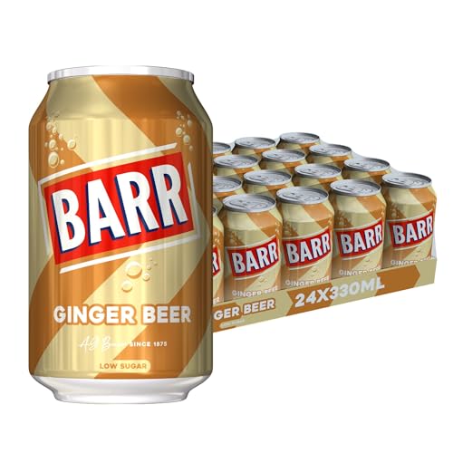 Barr Ginger Beer Cans – Fizzy Drinks 24 Pack x 330ml – Low Sugar Gingerbeer Soft Drink Cans