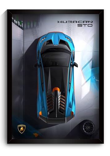 Image of Funk You Store Lamborghini Huracan Poster | Framed Lamborghini A4 Sized (31 x 23 cm) | Car Posters for Wall, Gift for Boys, Supercar Frames | Car Poster for Wall, Bedroom, Hostel, Study Room