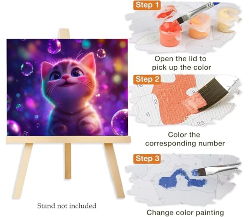 Pintar por números adultos para relajarte en casa decorando tu salón con gatos 6