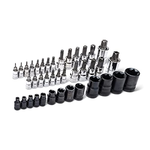 Image of GEARWRENCH 49 Piece 1 /4 inch, 3 /8 inch, 1 /2 inch Drive Torx Bit Socket Master Set - 89087 Large (Pack of 6)