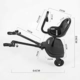 Buggy Board with Seat, Universal Buggy Board with Seat, Kiddy Boards for Pram with Detachable Seat, Buggy Board Universal Compatible with Most Common Models, Children from 2-6 Years (2 in 1 Black) - Image 6