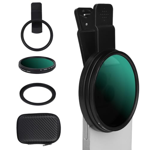 Fukaisu - Fukaisu 67mm Filtre d'Objectif ND Variable ND2–400 Filtre à Densité Neutre pour Appareils Reflex Numériques & Téléphones, 1-10 Diaphragmes Filtres ND Réglables pour iPhone 11-17 etc