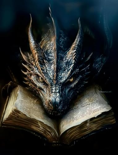 5D Diamond Painting Dragon, kit complet DIY peinture diamant adulte, tableau diamant animaux fantasy, loisirs créatifs adultes et débutants anti-stress,...