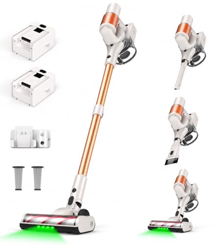 AOKOAK Cordless Vacuum Cleaner, 2 Batteries 110 Mins Runtime, 580W 48KPA Stick Vacuum with...