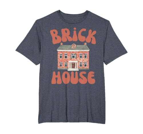 Brick House Retro 70's Vintage Style Costume Themed Funny T-Shirt, Men's Big and Tall, Heather Blue, 3X Tall