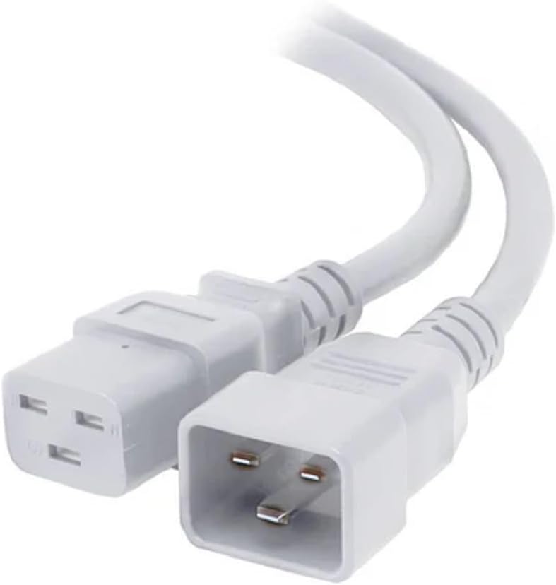 C19 to C20 Power Cord,Toptekits Heavy-Duty Computer Power Extension Cord for Servers and Computers IEC-320-C19 to IEC-320-C20,C20 to C19 Extension Cable 250V,15A,14AWG (White, 6ft/2m)