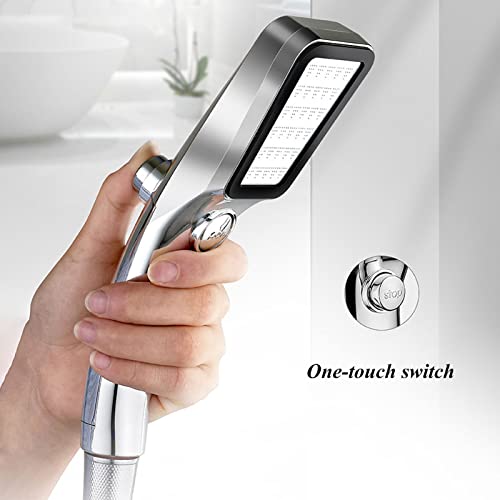 Pommeau de douche à main haute pression chromé de 20,3 cm