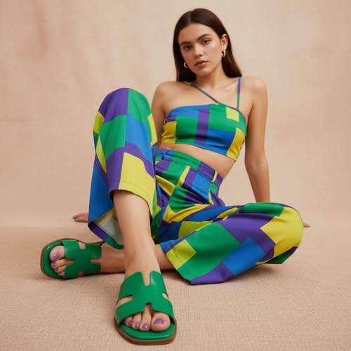Image of CUSHIONAIRE Voyage Cutout Strap Slides for Women, Slip On Summer Flats, Trendy Footwear, Memory Foam Vegan Leather Comfortable Vacation Style Sandals