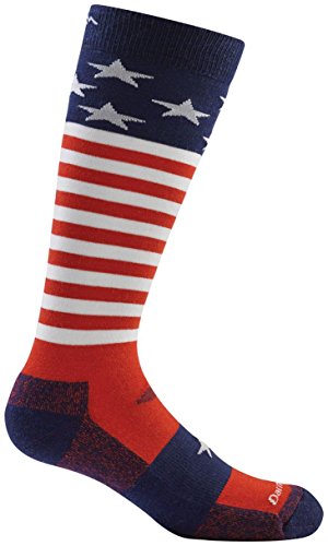 Darn Tough Merino Wool Ski Captain Stripe Over-The-Calf Padded Cushion Sock - Junior's