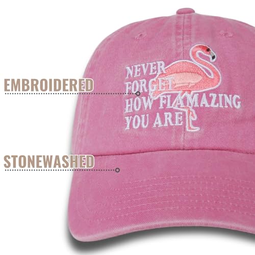 Image of InnoBeta Flamingo Gifts for Women Flamingo Lovers, Adjustable Vintage Baseball Cap Washed Cotton Embroidered Hat
