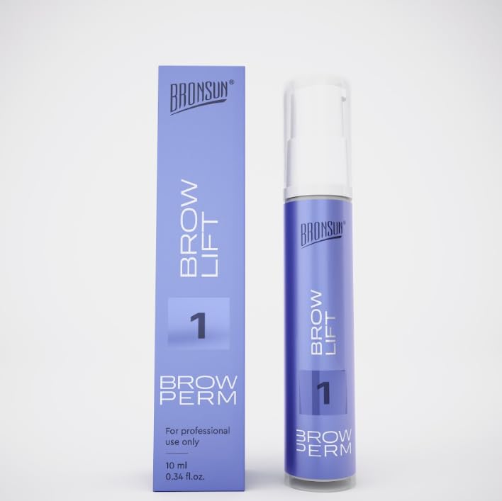 BRONSUN Brow Perm #1 for Brow Lamination, Hydrolyzed Wheat Protein, Cream, 0.34 fl.oz