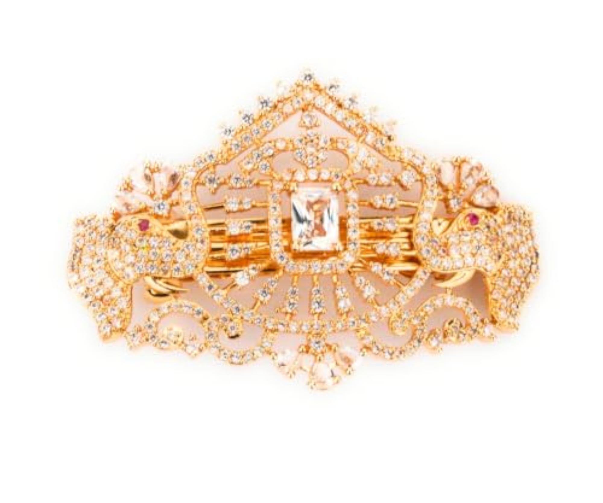 American Diamond Elephant Design Hair Clip