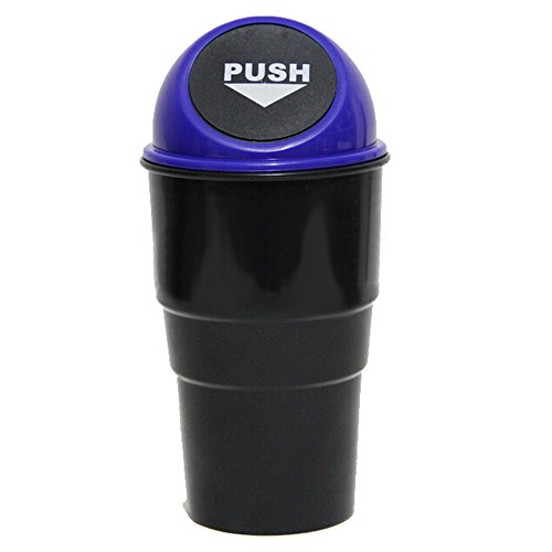 HAMIST Car Trash Can For Cup Holder Car Door Plastic Garbage Bin For Car Portable Dust Holder Rubbish Bag Blue
