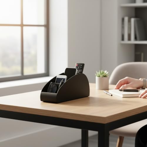 Image of Gaura Labs Remote Control Holder, Durable Storage Caddy for TV /AC Remotes, Reading Glasses & Office Supplies, Space-Saving Organizer for Nightstand, Office Desk, Living Room
