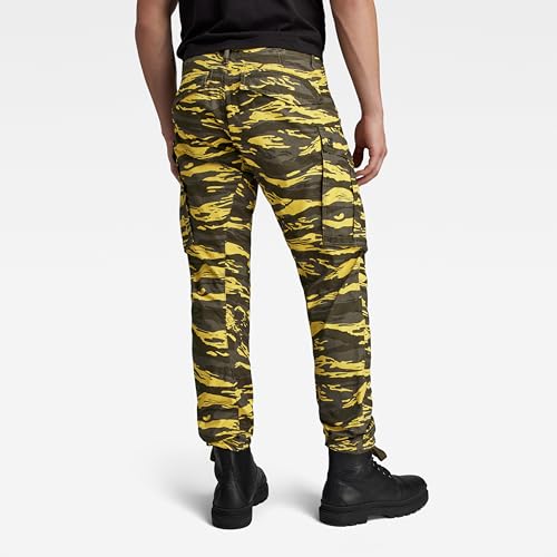 G-STAR Raw - Mens Rovic Zip 3D Regular Tapered Pants, Color Dk Lemon Tiger Camo, Size: 30W x 32L2