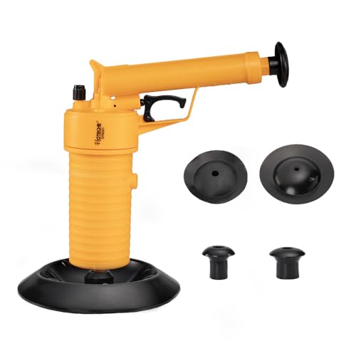 Hoteche Pneumatischer Rohrreiniger - 27x27x9 cm, ABS Material, für vielseitige Abflussreinigung mit 4 Saugkopfaufsätzen- Effektiver Abfluss Pömpel & Rohrreinigungspumpe für hartnäckige Verstopfungen.