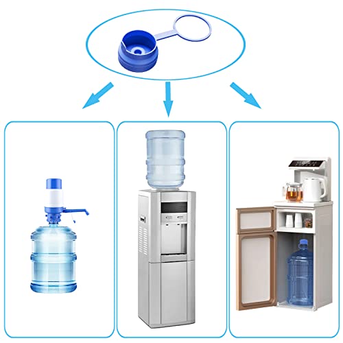 Image of 3 & 5 Gallon Water Jug Cap Reusable, Food Grade Silicone Replacement Gallon Caps for 55mm Standard /Screw /Crown Tops Water Bottle and Water Dispensers, Non-Spill Lids for Anti-Splash, Leak Free (3PCS)