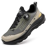 [Vedica] トレッキングシューズ メンズ レディース ハイキングシューズ アウトドア 軽登山用シューズ 衝突防止 釣り靴 ダイヤル式 厚底 通気 滑り止め 耐摩耗性 おしゃれ 遠足 キャンプ ハイキング 運動靴24.5cm~28cm (5#墨緑,24.5 cm)