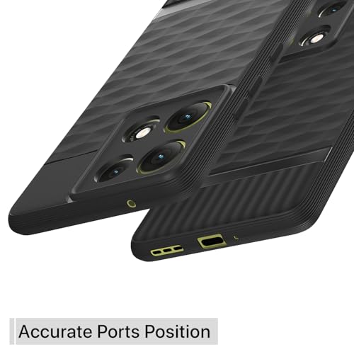 Image of Pikkme Back Cover for Motorola Moto G86 Power 5G Soft Grip 3D Hexa Cube Texture Silicone Bumper Case (Black)