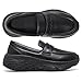EXEBLUE Non Slip Work Shoes for Women Kitchen Restaurant Chef Waterproof Slip-Resistant Loafers Food Service Nurse Sneakers Slip on Comfortable Chunky Penny Fashion Casual Dress Footwear Size 9 Black